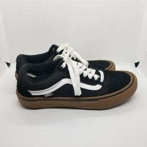 Vans Old Skool Pro skate sneakers black and white M 6.5 W 8